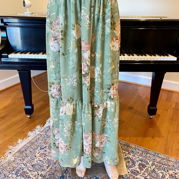 NWT Minimalist Zara Bohemian Ruffled Floral Print Midi Dress - Picture 11 of 16